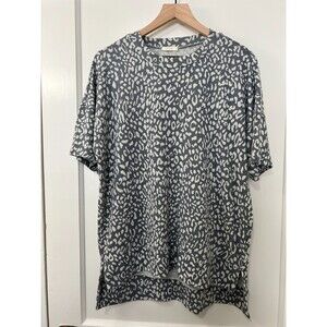 Oddy Women's Boutique Gray Animal Cheetah Print Short Sleeve Top Size S / M
